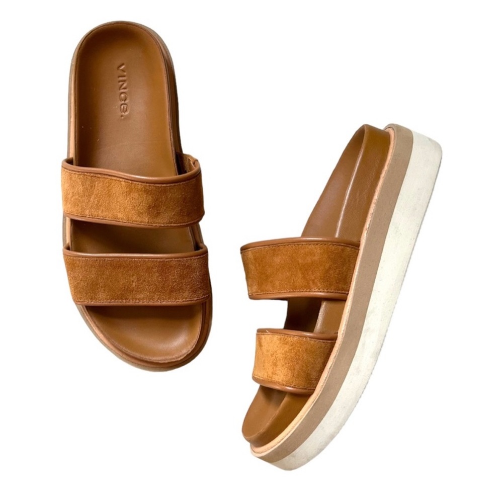 🖤 VINCE Jenita Tan Suede Platform Sandals 6.5